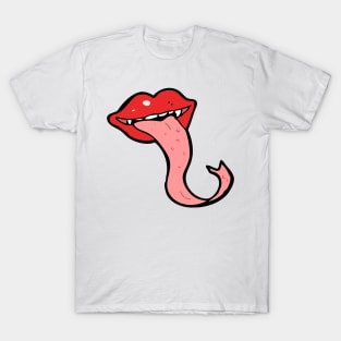 Creepy Vampire long tongue Cartoon Mask T-Shirt